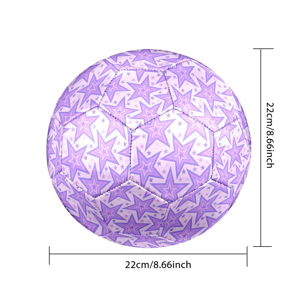 1PC Purple Star Soccer Ball Size 5 Football Machine Sewn Indoor/Outdoor Universal Football Gift W108