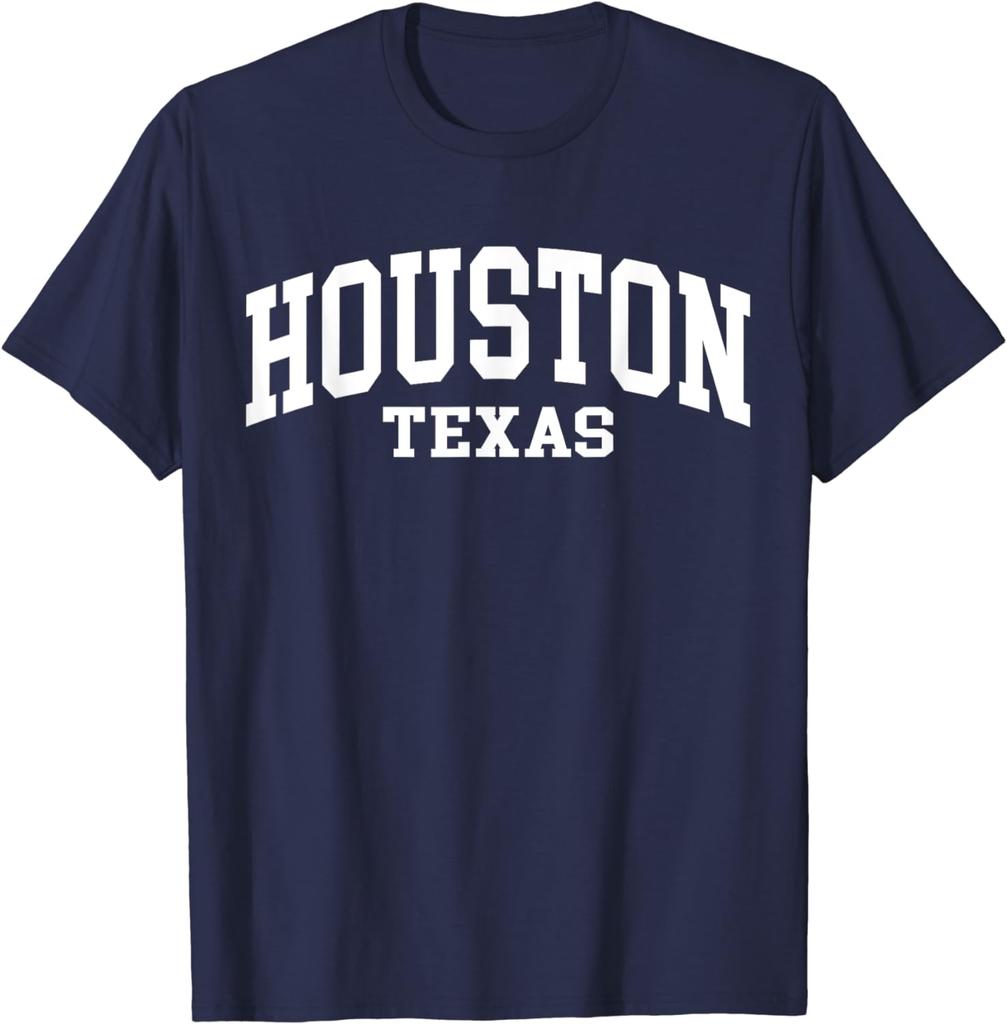 Houston Texas Hrdý Texan Americký US Vysokoškolský Font Tričko