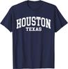 Houston Texas Hrdý Texan Americký US Vysokoškolský Font Tričko