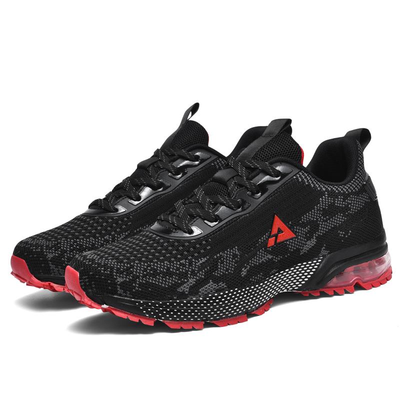 Ультрамягкие и дышащие мужские удобные кроссовки на шнуровке 39 чёрный/красный