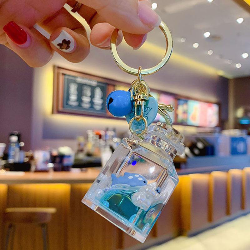 Exquisite Ocean Quicksand Keychain - Floating Drift Bottle Car & Bag Charm