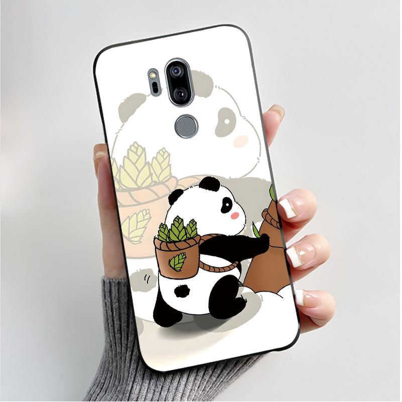 Druckmuster Hülle Für LG G7 thinQ Capa Weiches Silikon Schwarze Hülle Für LG G7thinQ Abdeckung Niedliche Blume Cartoon Hülle Funda Coque