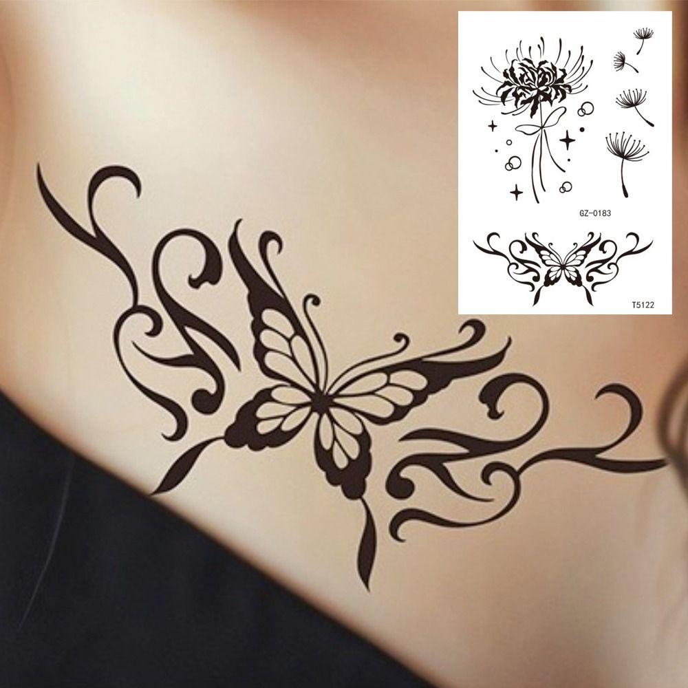 Elegant Temporary Tattoo Stickers Long-lasting Body Art Tattoo Flower Tattoo Stickers Party