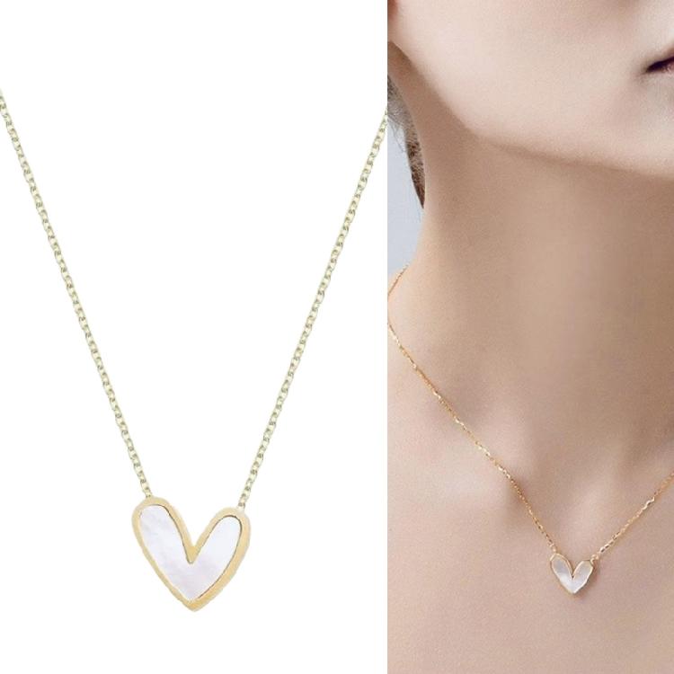 Fashionable Gold/Silver Heart Necklace Titaniums Steel Clavicle Chain Adjustable Length Choker Fashionable Women Jewelry