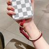 New Short Phone Lanyard With British Style Contrasting Color Weaving and Fashionable Smiling Face Wrist Strap for Phone Cases