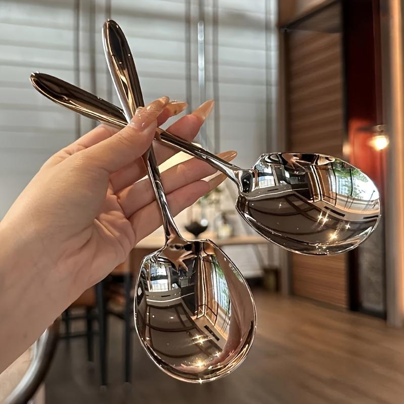 2pcs Extra Large Stainless Steel Long Handle Serving Spoons - Durable and Thickened Design, Suitable for Use In Homes, Hotels,Canteens and Restaurants