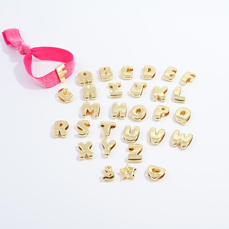 

18K Gold Plated Brass Custom Glossy Beaded Capital Letter String Bead Stretch Bracelet Women s Minimalist Elegant Zircon A
