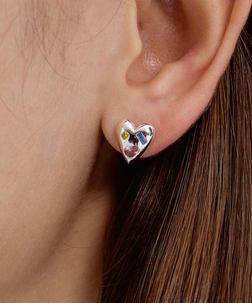 Tatiana Vary Cubic Chips Heart Earring Ec1924