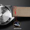 Nylon+Leather Watchband For Sei-ko Hamilton Khaki Aviation Beyond Wind Series Canvas with Rivet Military Watch Band Strap 22mm