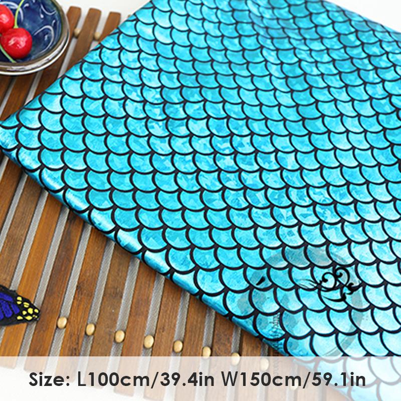 1/2/3M Laser Fish Scale Bronzing Fabric Spandex 4 Ways Stretch Fabric For Diy Sewing Dancer Swimwear Stage Performance Clothes