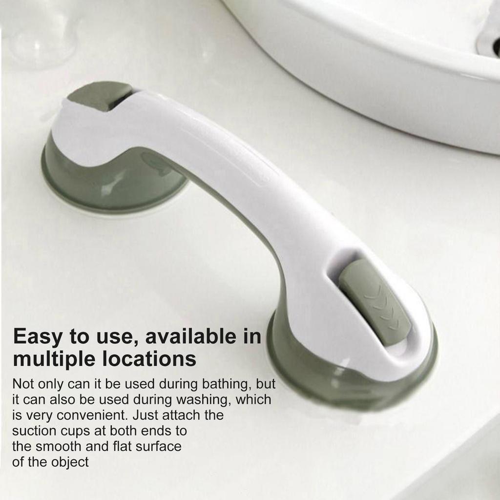 Sprchové madlo Vana a sprchová tyč, 12palcová koupelnová tyč se silnou přísavkou, vyvážená tyč Bezpečnostní madlo pro zraněné, starší, seniory Šedé