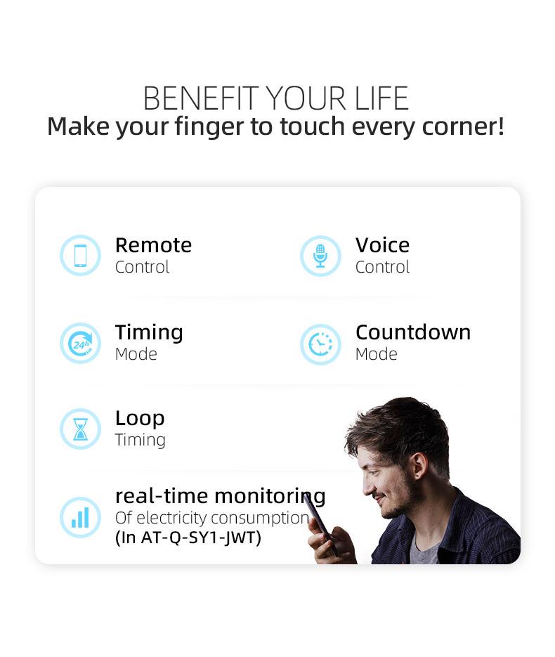 Tuya WiFi Smart Circuit Breaker Switch: Wireless Remote Mobile Control for Smart Homes.