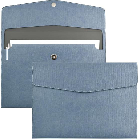 VANRA 1 Piece PU Leather Envelope File Folders A4 Paper Document Filing Envelope Document Organizer Leather Portfolio Folder Holder with Magnetic