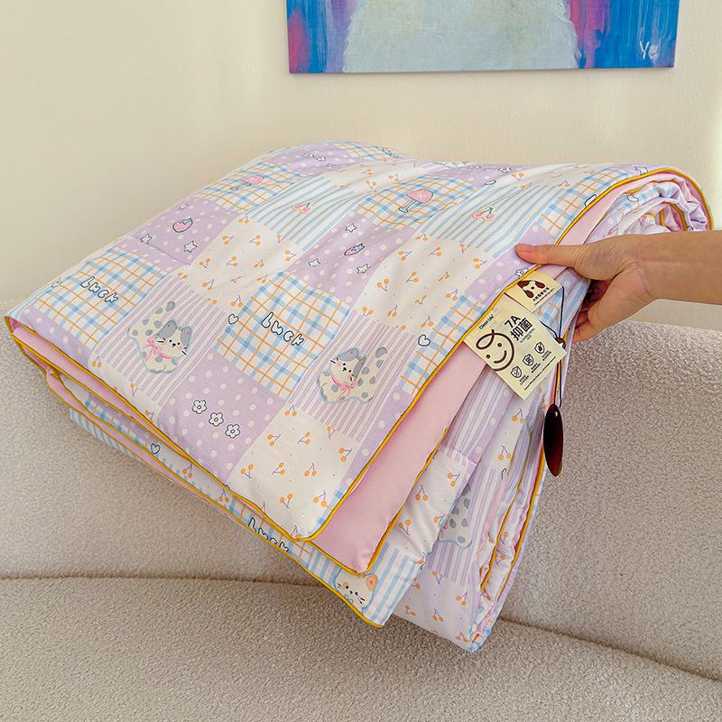 Class A Washed Cotton Double-Layer Gauze Soybean Fiber Summer Quilt – Cool, Airy, Machine Washable, Ideal for Air-Conditioning.