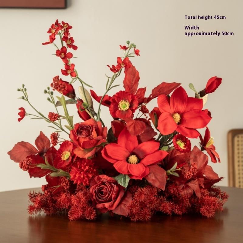 

Red Fleurs Artificielles Small Table Flowers Home Decoration Wedding Centerpieces for Tables W25cm Table Decor Floral