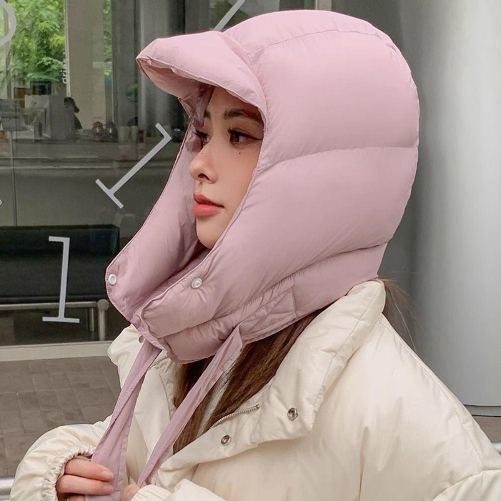 

Down Cotton Warm Hats Winter Ridding Cap New Pullover Caps for Men чорний