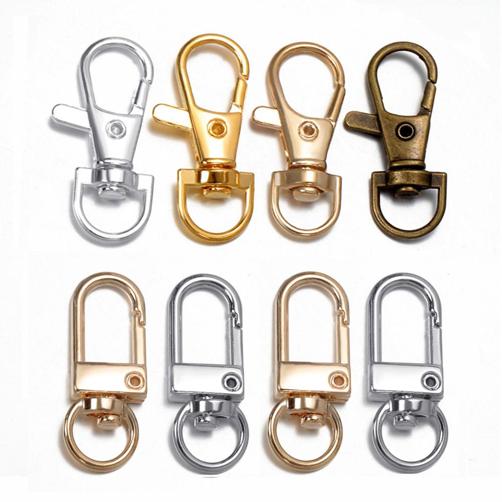 5/10 Stück Karabiner mit Drehgelenk Gold Silber Beschichtet Hummerklauen Haken Schlüsselringe für Handwerk DIY Schmuckherstellung