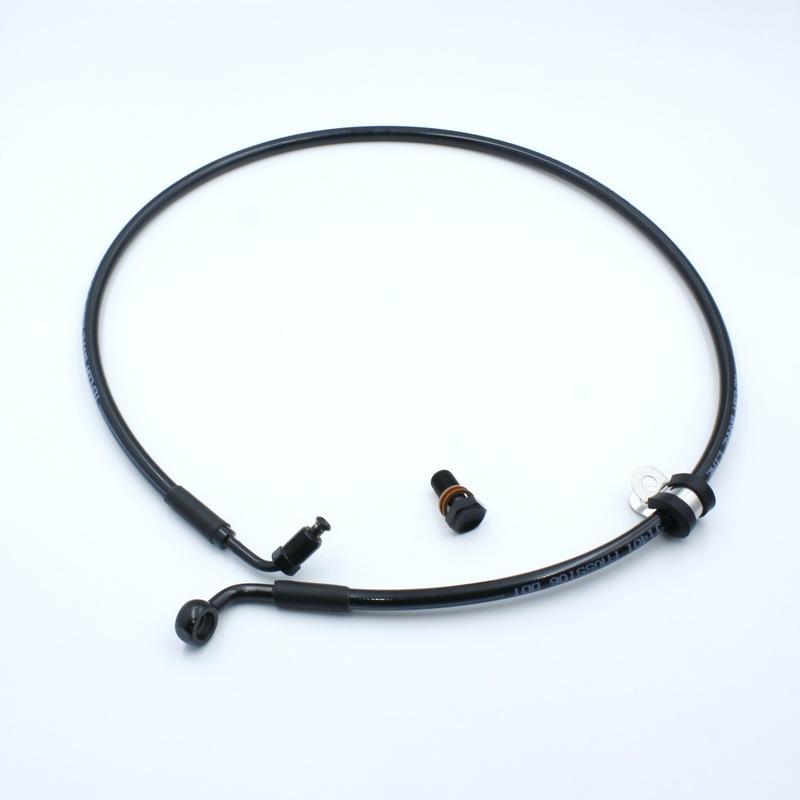 Front Upper Brake Line In Black For 18+ Harley Davidson Softail Breakout FXBR FXBRS Stock Length