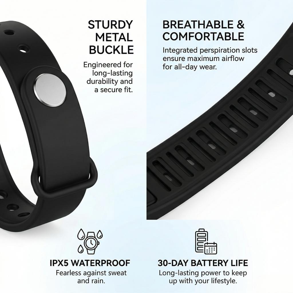 Severe Sleeper Vibration Alarm Clock Bracelet Silent Wake Up Smart Wristband Alarm Clock Pink