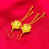 Plated Girls Fashion Sand Gold Lotus Women's Ear Hook Flower Tassel Earrings