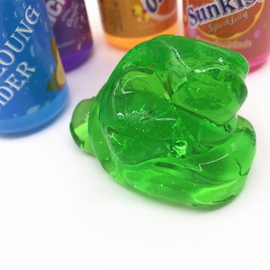 Clear Cans Slime Toy Crystal Mud Blowing Bubble Stress Reliever Kids Adults Gift