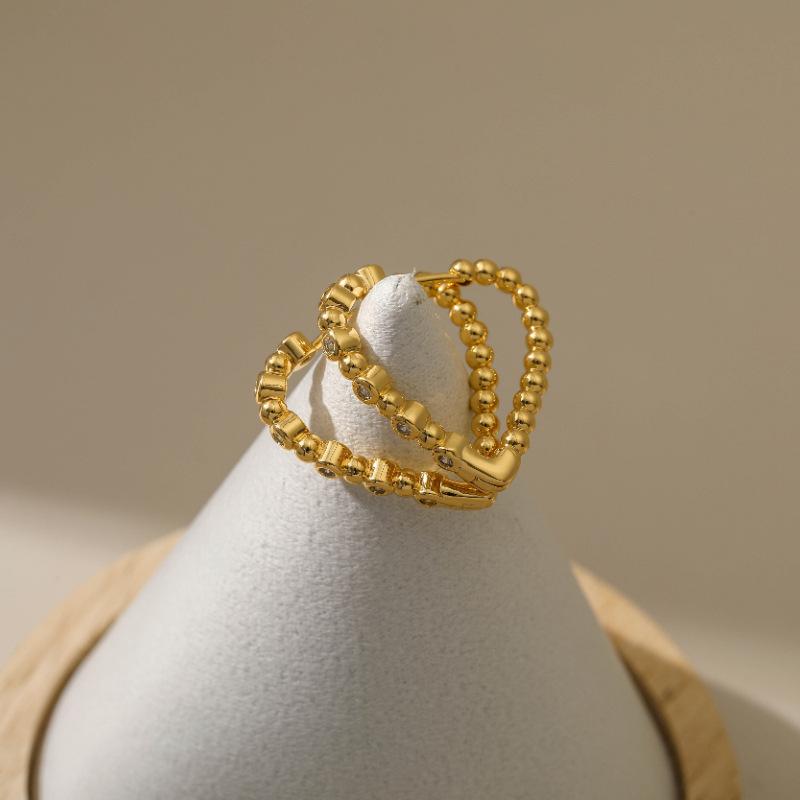 K Gold Plated Copper Creative Zircon Simple Ear Buckle Earrings