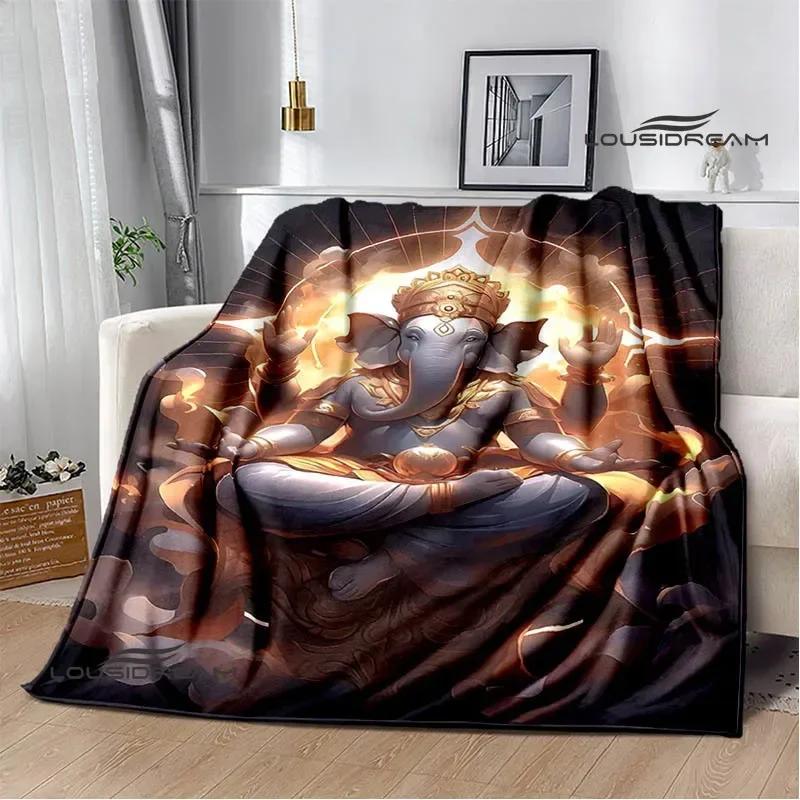 Retro Ganesha Printed Blankets Warm Flannel Blankets Soft and Comfortable Blanket Bed Linings Blankets for Beds Birthday Gift