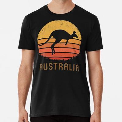 Austrálie Retro Klokanové Prémiové Tričko S až 5XL Vyrobeno v AU/USA Tričko