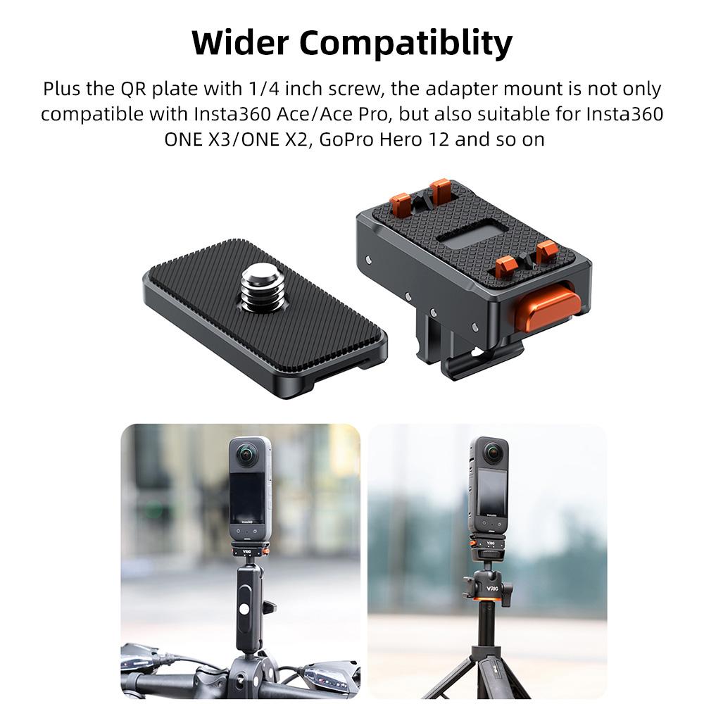 VRIG AC07 Sports Camera Quick Release Mount Magnetic Adapter Mount Aluminum Alloy with 1/4 Inch