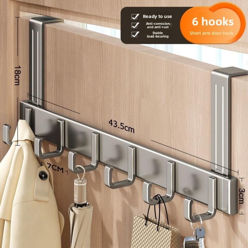 Crochet de porte gain de place Anti-rouille Robuste Porte-manteau de porte Crochets pour porte d'armoire sans perçage Accessoires de cuisine et de salle de bain