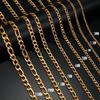 Men's Stainless Steel Figaro Chain Necklace - Thick Gold Hip-Hop Style