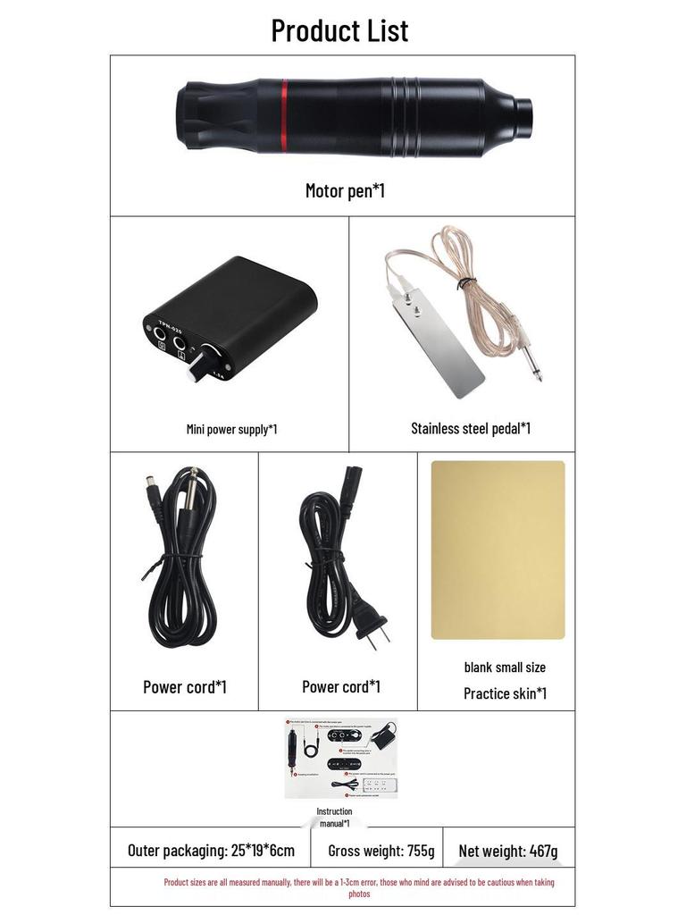 Hvězdná obloha Ne. 6 Tetovací fixy a cvičná sada se strojkem a vybavením