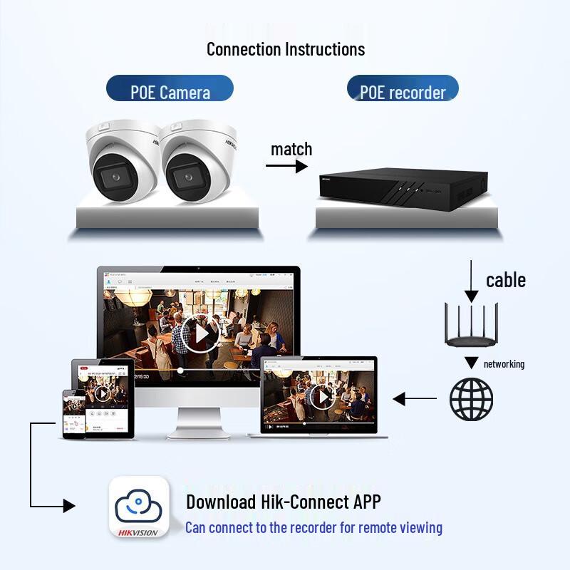 Hikvision 8MP IP Dome Surveillance Camera with Starlight Night Vision CN plug (adapter included)