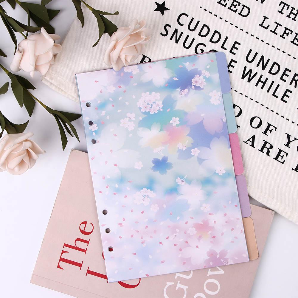 A5 A6 Notebook Divider Index Loose Leaf Separator Page Cherry Blossoms Style Binder Index Page