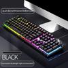 RGB Backlit Mechanical Feel Waterproof Wired Gaming Keyboard Full-Size Ergonomic Gamer Keyboard For PC Computer Laptop Tablet