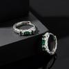High Quality Fashion Green Cubic Zirconia Snake Shape Hoop Earrings for Men Punk Gothic Jewelry Party Daily Wear