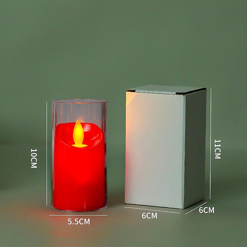 

Светодиодная красная свеча: Креативный ночник, большой имитационный реквизит для подношения Будде без дыма.