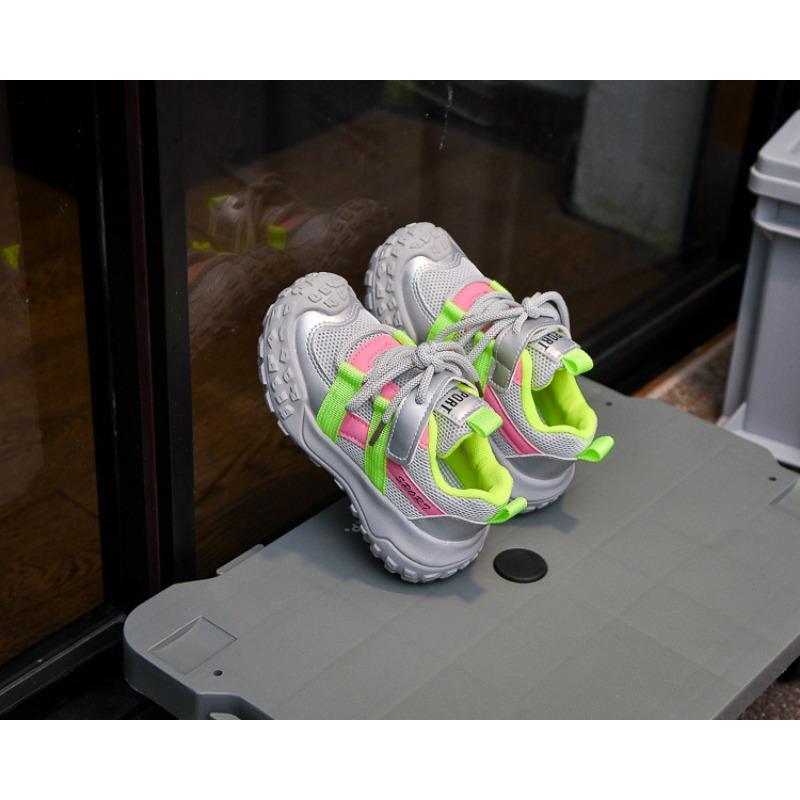 Kids Breathable Mesh Velcro Athletic Running Sneakers Children Tire Sole Casual Dad Shoes