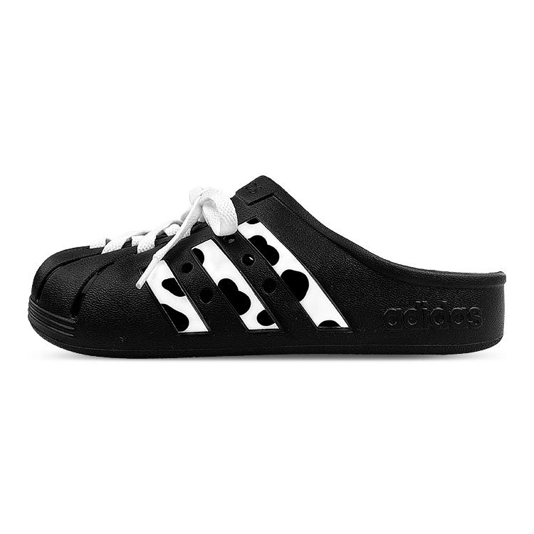 Adidas Adilette Slip Resistant Sports Closed Toe Slippers Unisex Black White GZ5886(Team47-) 38