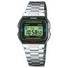Casio A163WA-1QES Digital Quartz Watch Stainless Steel Band Japan Made