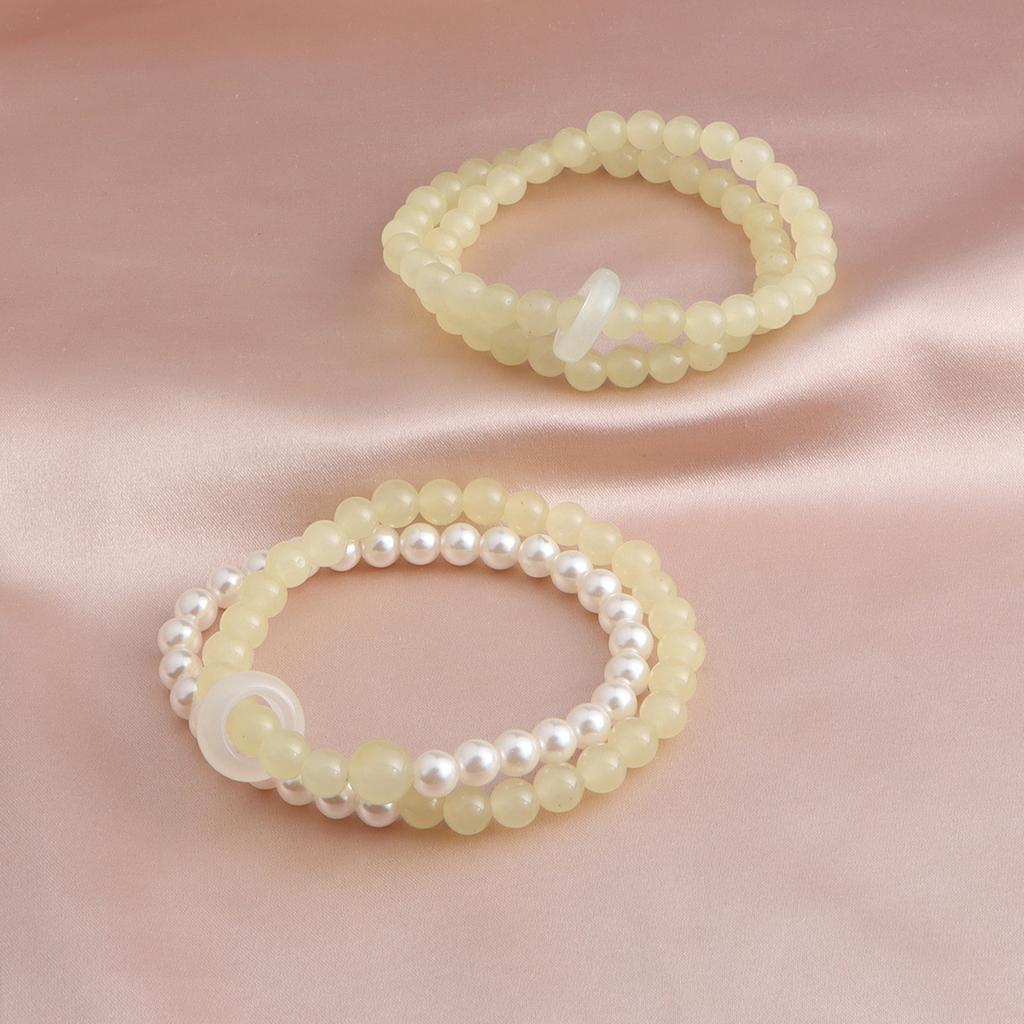 Armband Shijia Perle Topas Aquamarin Grüner Jade Laufender Ring Doppelkreis Kristallarmband Einfach, Klein und Frisch