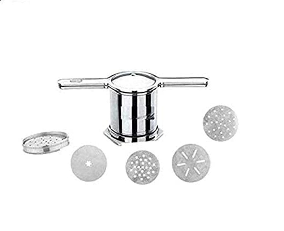 TreegoArt Mehrzweck-Edelstahl Sev Sancha Maschine Mit 5 Verschiedenen Scheiben Zum Herstellen von Namkeen und Snacks Werkzeug - 1er-Pack