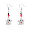 Festive Halloween Earrings With Skull Pumpkin Bat And Rhinestone Accents For Holiday Celebrations
