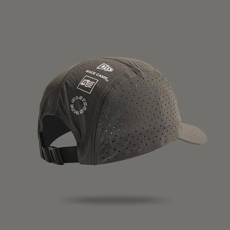 

Summer Thin Breathable Mesh Baseball Caps for Men and Women Outdoor Running Short Brim Sun Protection Quick-drying Sport Hats 55-58cm серый