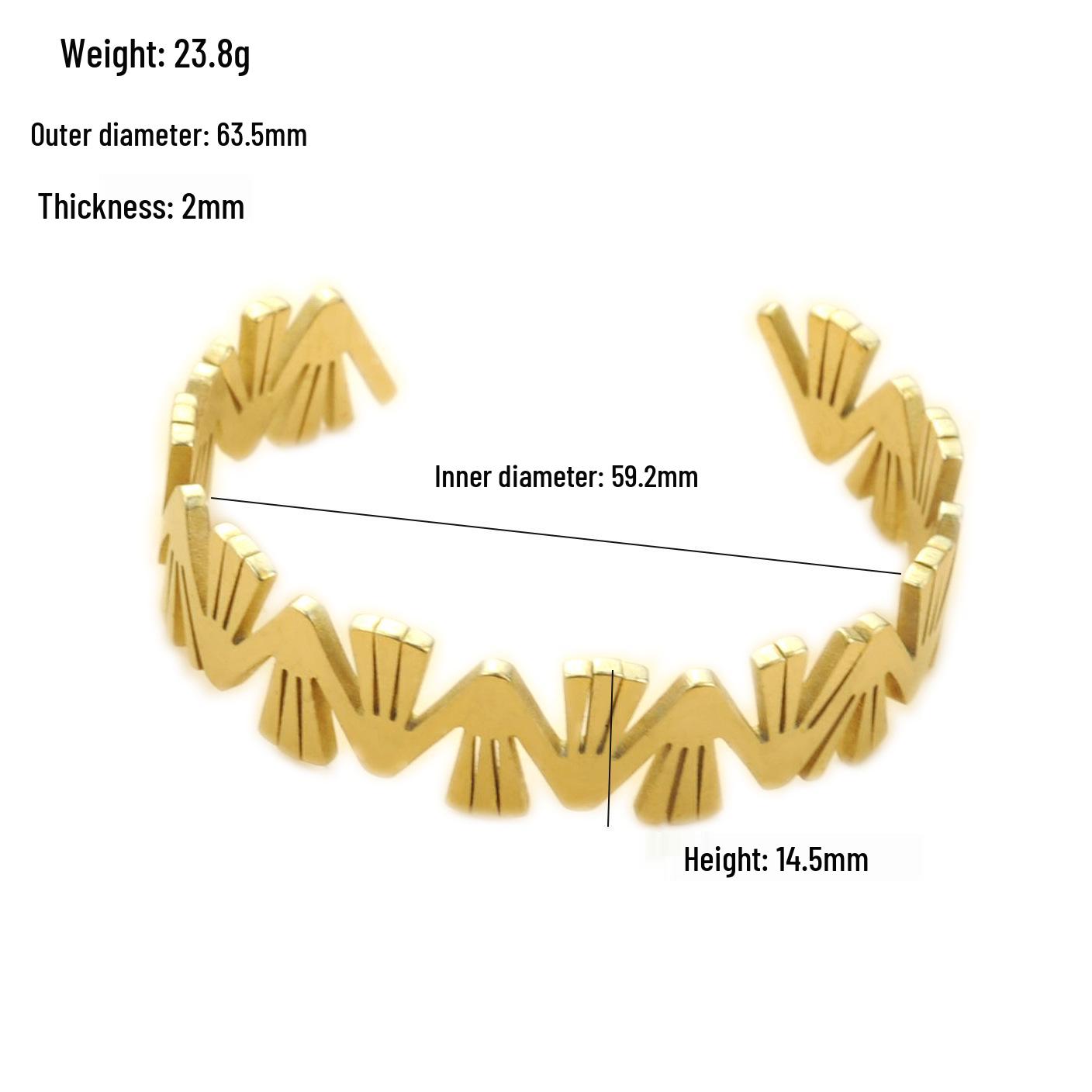 High-End Brass Abstract Geometric Pattern Bracelet