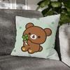 Cartoon Rilakkuma Korilakkuma Sanx Cushion Cover Decorative Pillowcase Soft Short Plush Cozy Durable Sofa Home Decor Items Gift