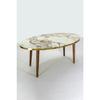 Center Table Wooden Turned Leg Ellipse Efes Gold