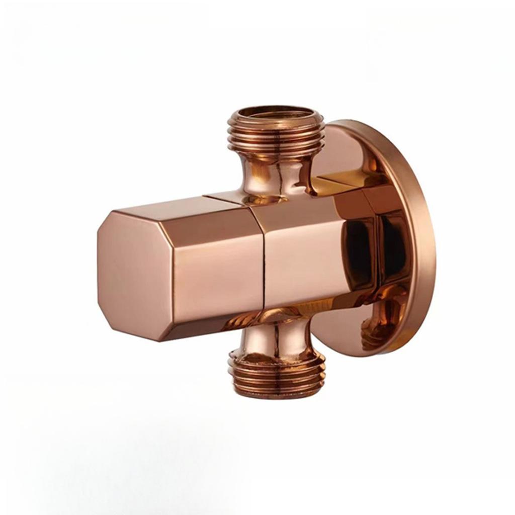 1/2'' European Triangle Valve Hot and Cold Water Stop Universal Retro Angle Valves All Copper Toilet Bathroom