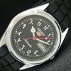 REFURBISHED SEIKO 5 AUTOMATIC 6309A JAPAN MENS VINTAGE BLACK WATCH a442434-1