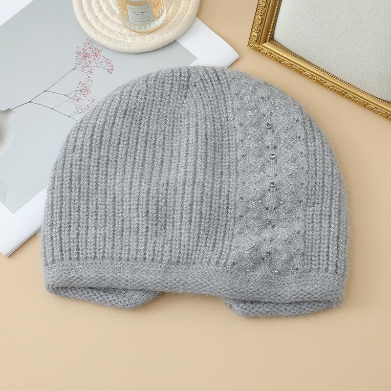 Twist Pearl Rabbit Fur Wool Hat Autumn and Winter Outdoor Cold Warm Hat Stack Hat